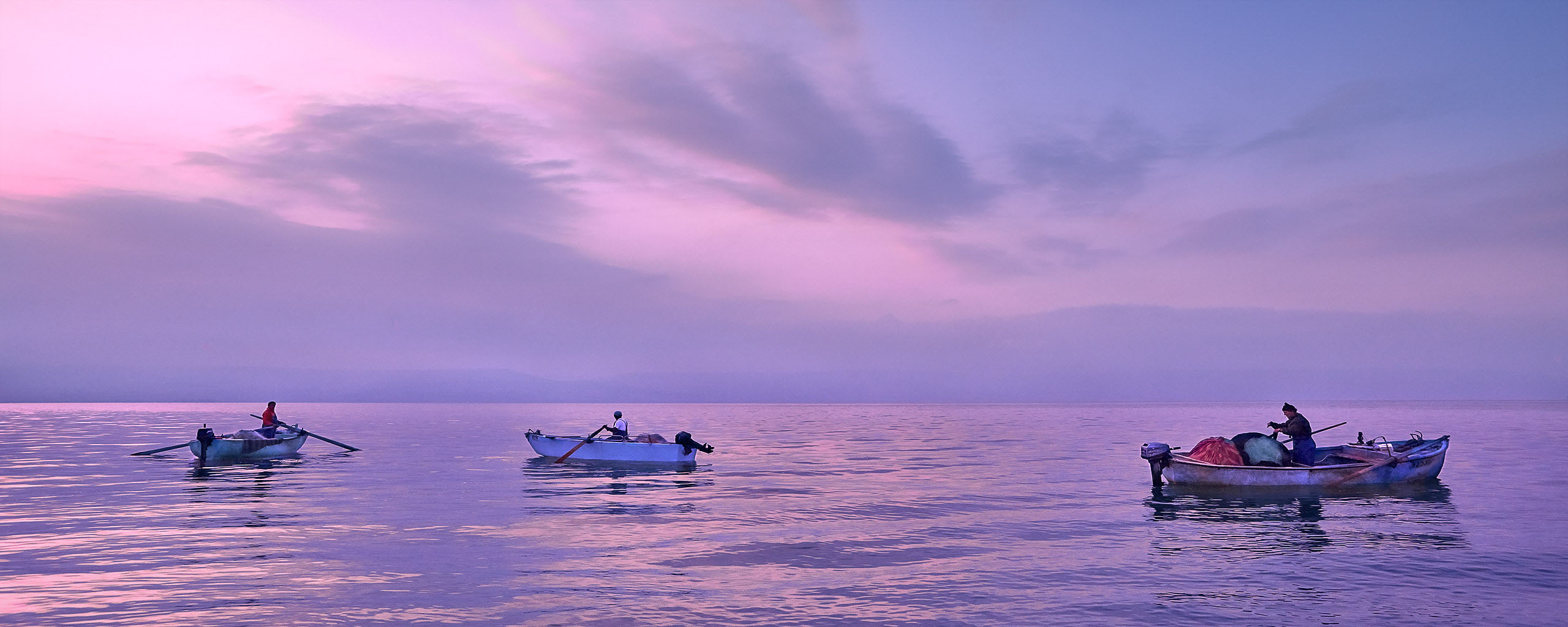 Fishermen On The Sea Of Galilee, Israel